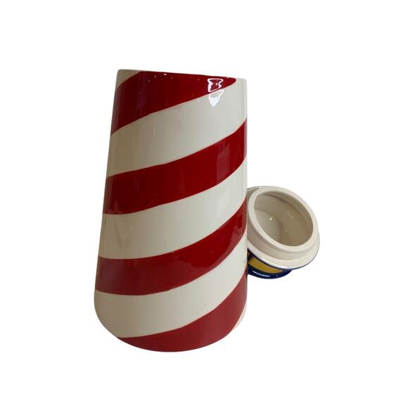 Cheryl's Ceramic Lidded Lighthouse Jar Open Windows 13 Inches Height - Picture 9 of 9